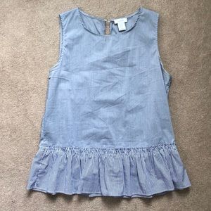 Light blue bottom ruffled tank